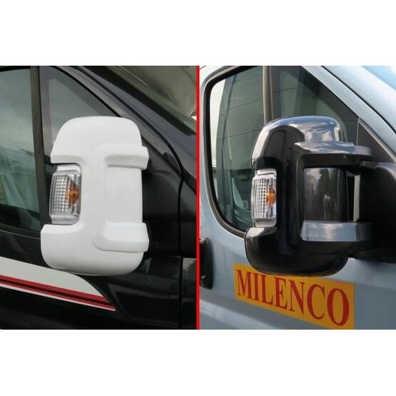 Milenco Short Arm White Motorhome Mirror Protectors (Pair)